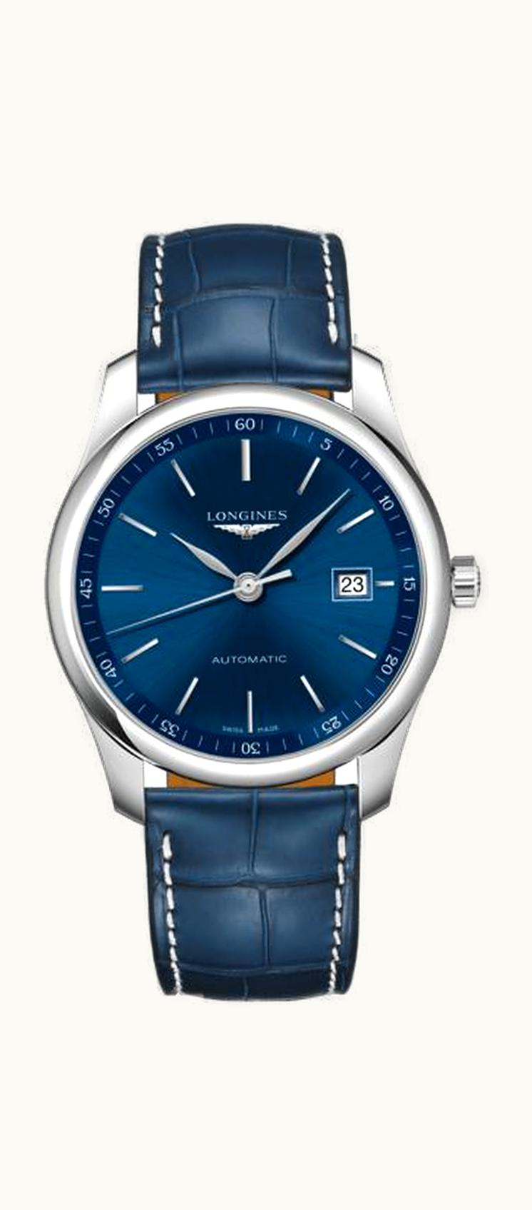 Longines Master Collection 40 Date Stainless Steel / Blue / Alligator XL