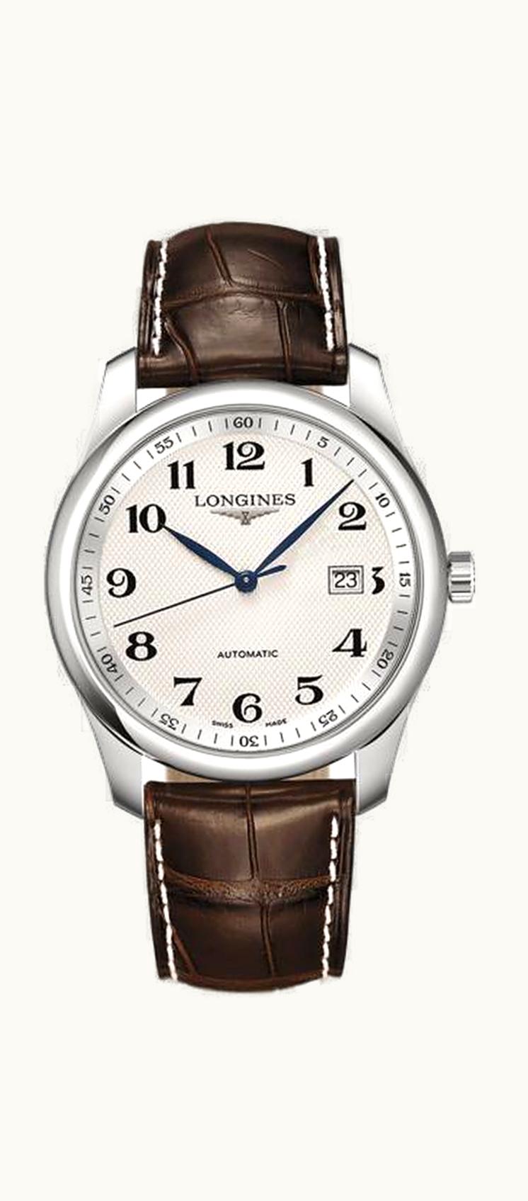 Longines Master Collection 40 Date Stainless Steel / Silver-Arabic / Alligator XL