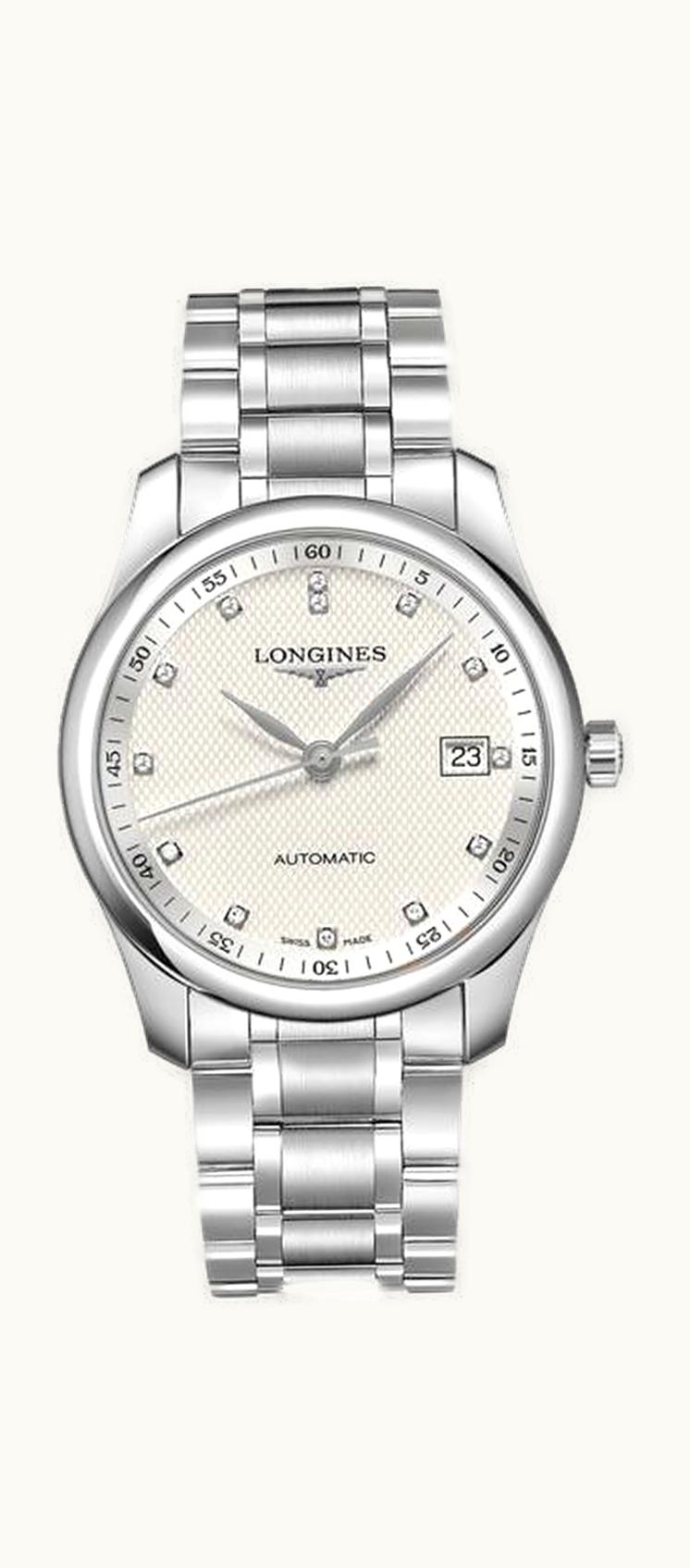 Longines Master Collection 40 Date Stainless Steel / Silver-Diamond / Bracelet