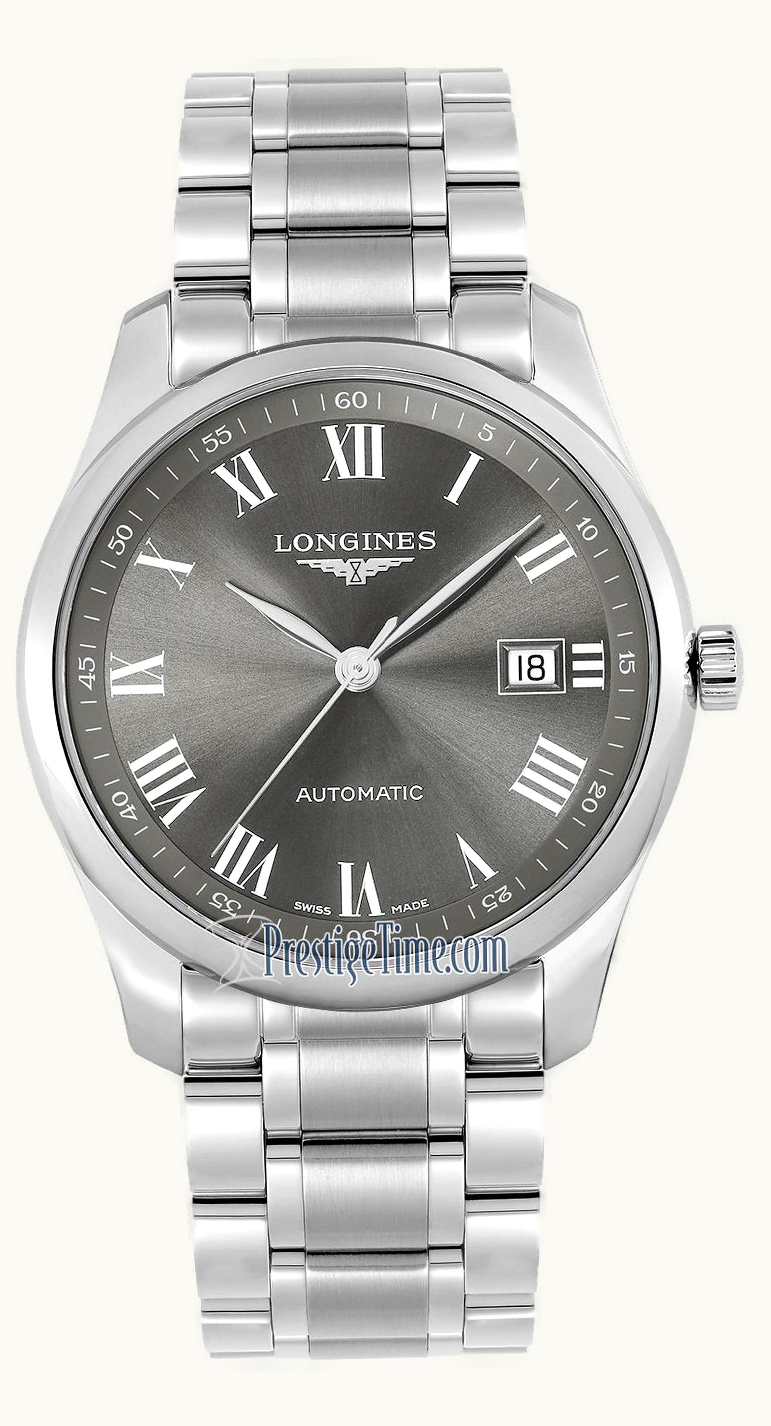 Longines Master Collection 40 Date Stainless Steel / Grey Roman / Bracelet