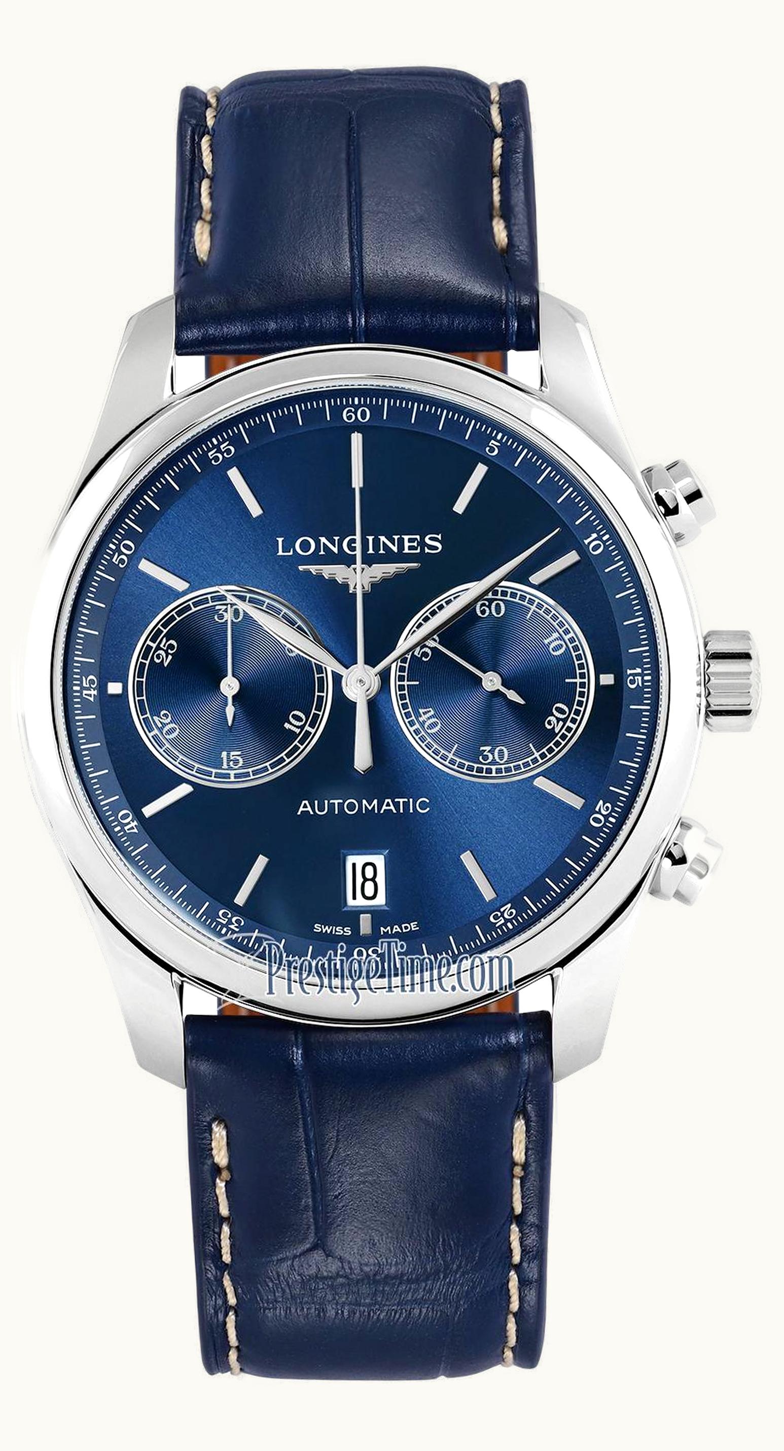 Longines Master Collection Chronograph 40 Stainless Steel / Blue / Strap