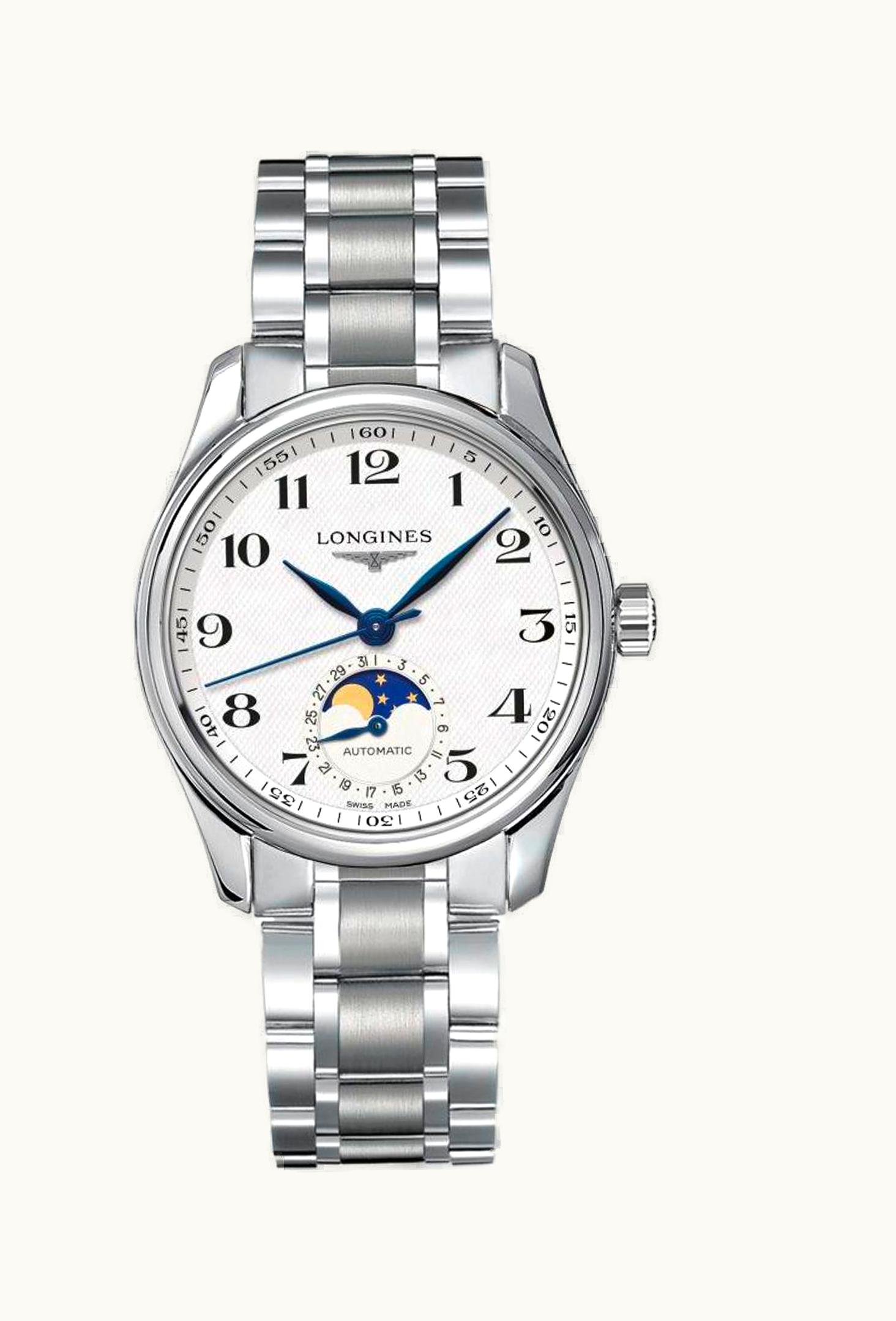 Longines Master Collection 34 Moonphase Stainless Steel / Silver / Bracelet