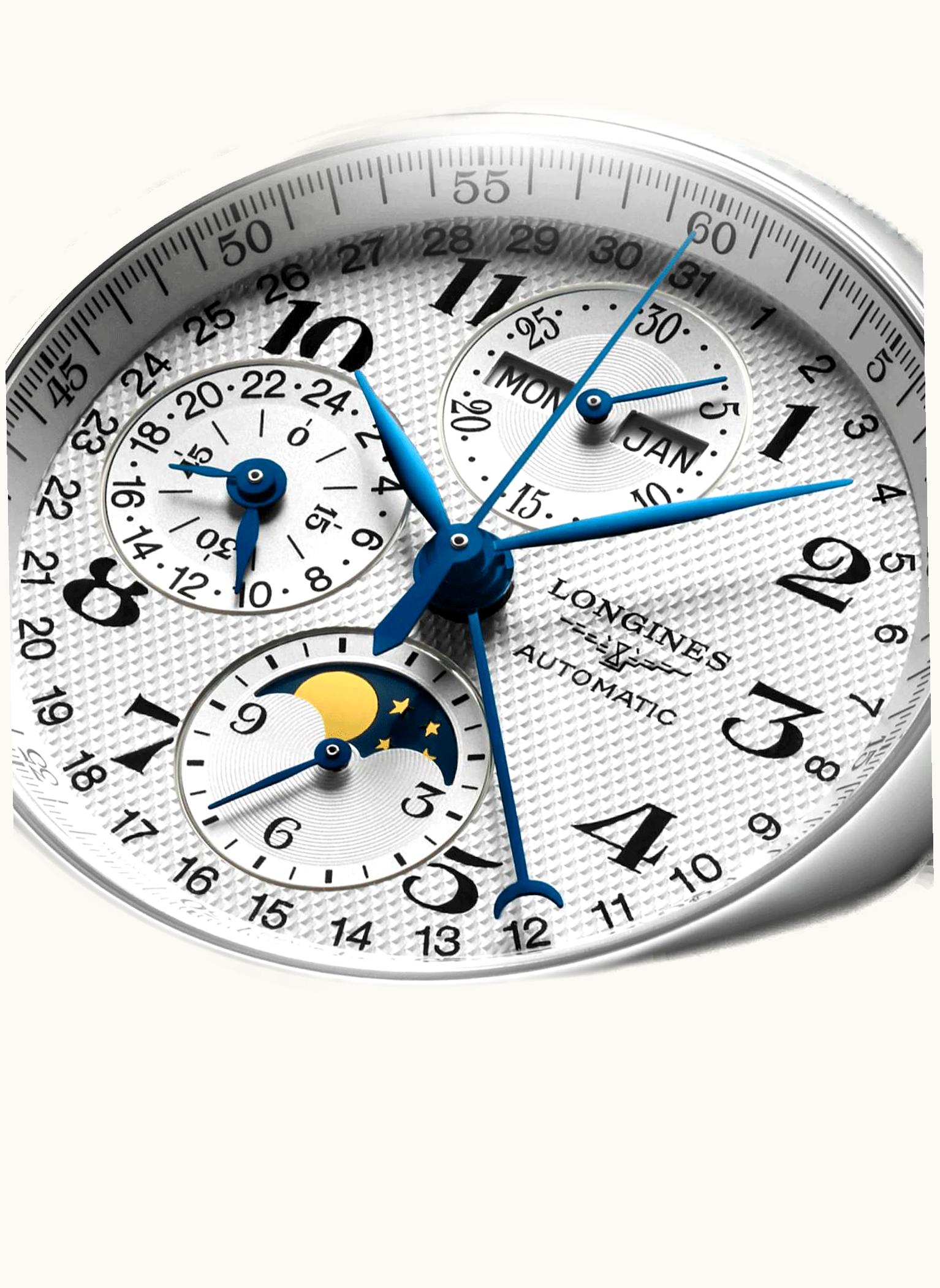 Longines Master Collection 34 Moonphase Stainless Steel / MOP / Alligator