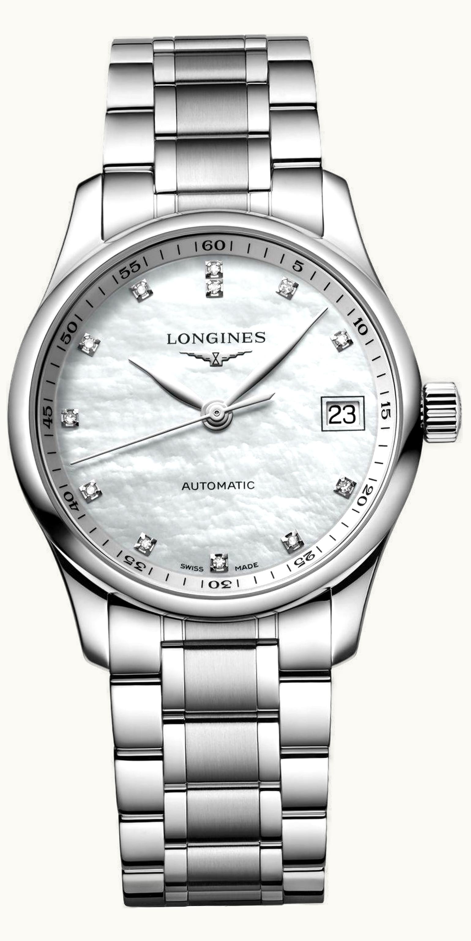 Longines Master Collection Date 34 Stainless Steel / MOP / Bracelet