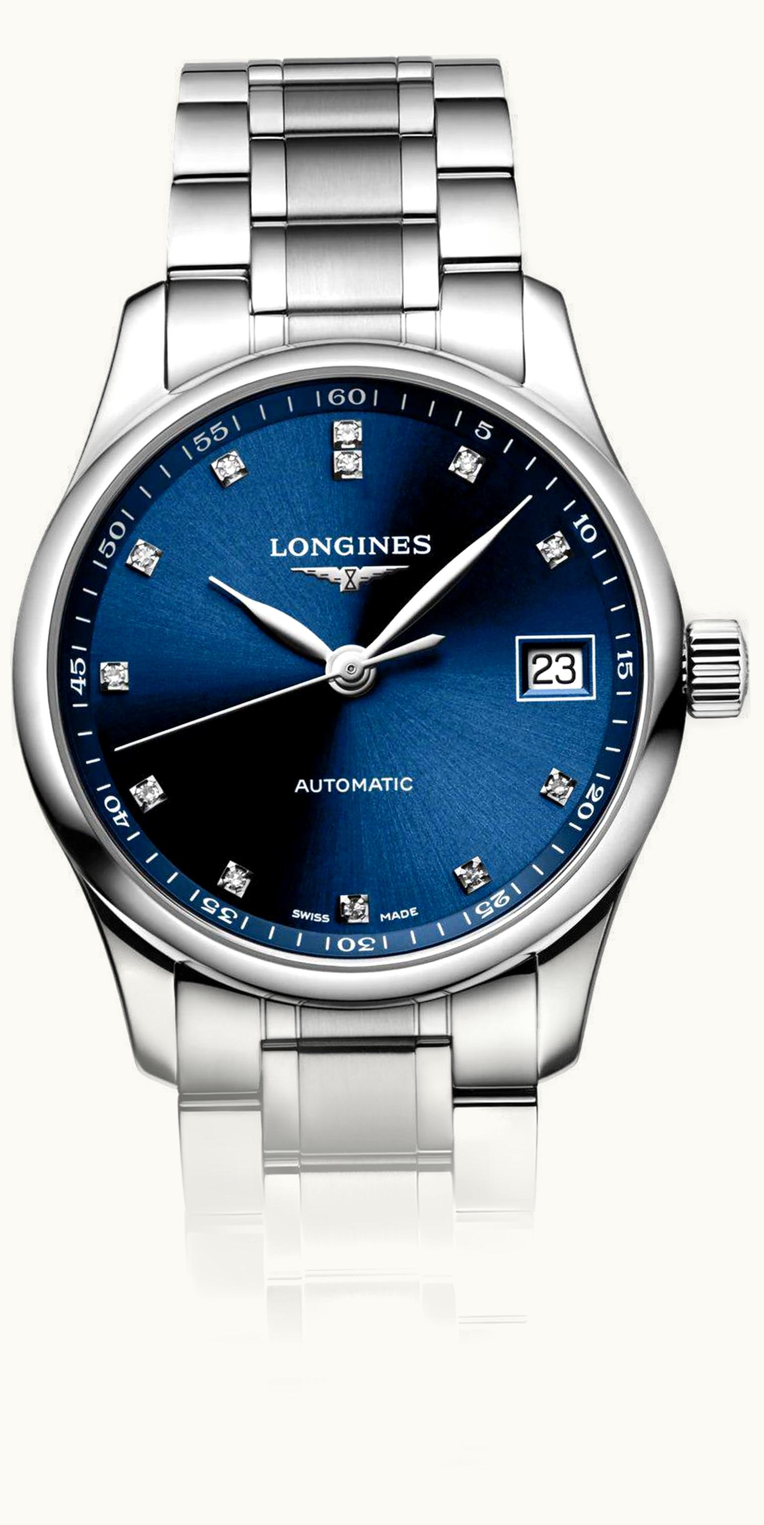 Longines Master Collection Date 34 Stainless Steel / Blue - Diamond / Bracelet