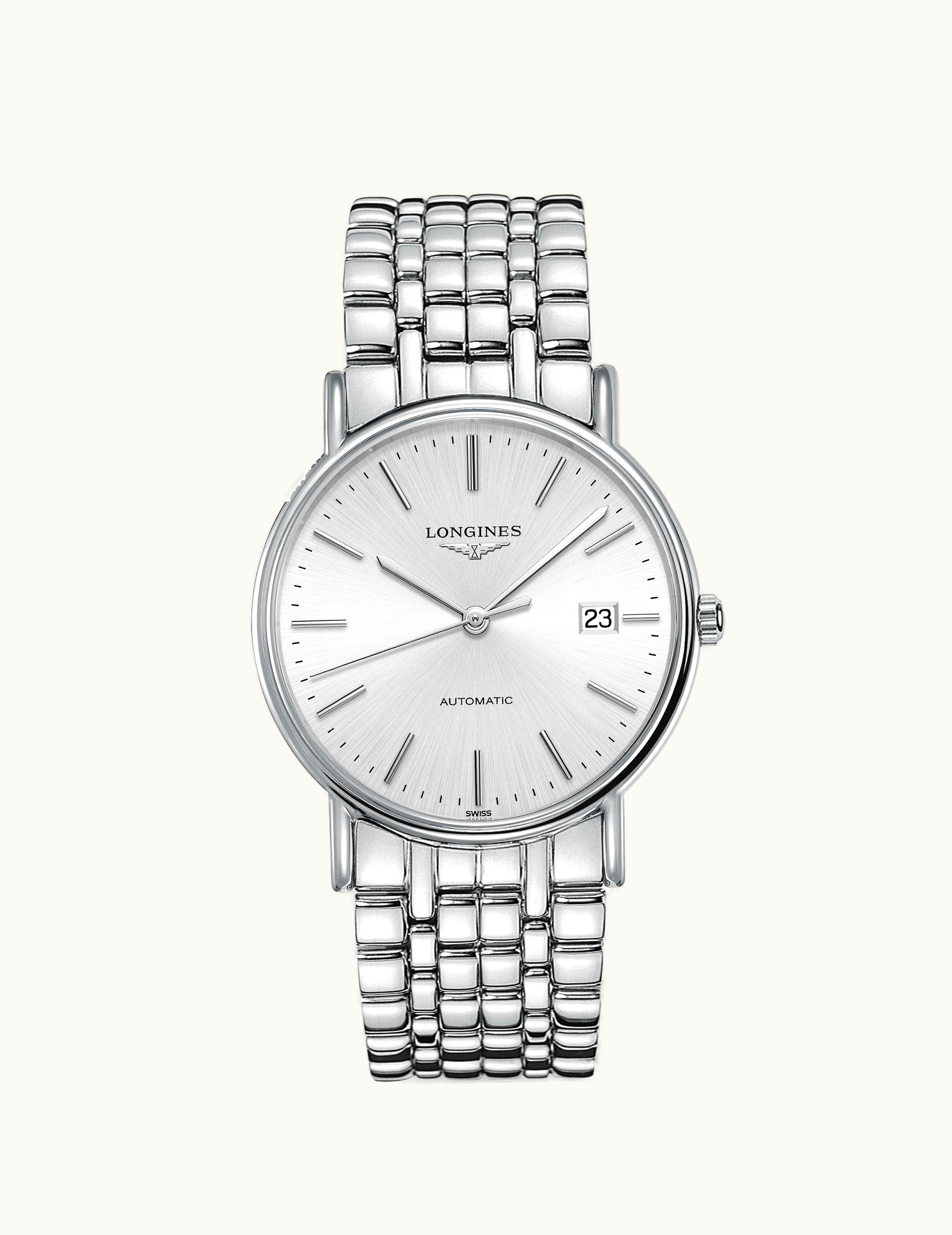 Longines Presence 38.5 Automatic Stainless Steel / Silver / Bracelet