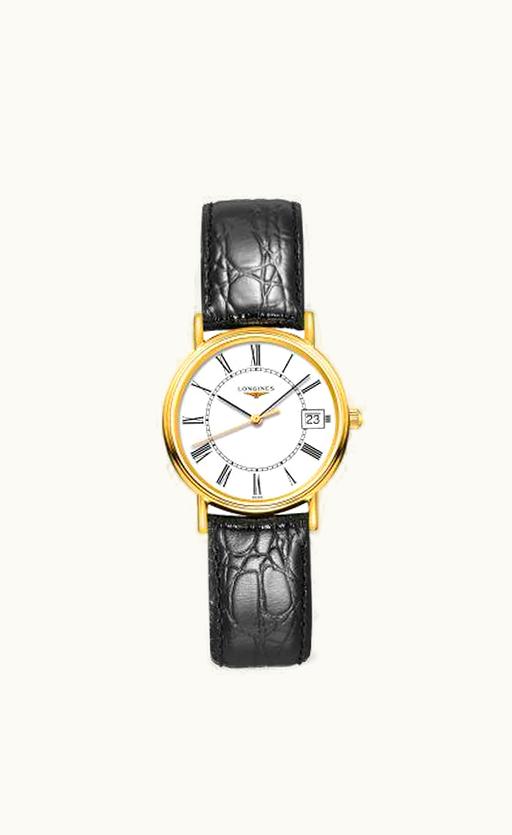 Longines Presence Quartz 30mm PVD Gold / White - Roman