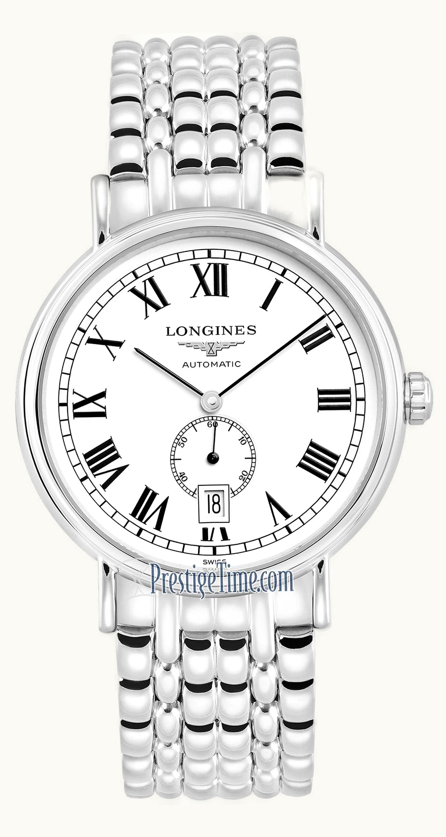 Longines Presence 40 Small Seconds Stainless Steel / White - Roman / Bracelet