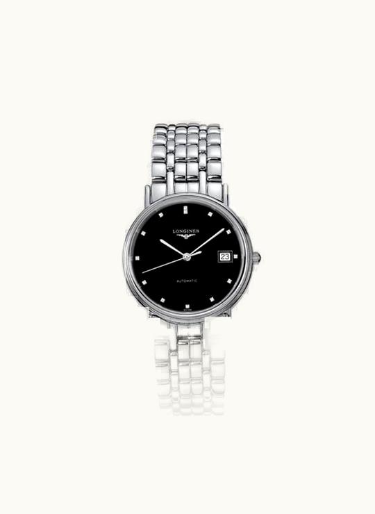 Longines Presence 34.5 Automatic Stainless Steel Black Diamond