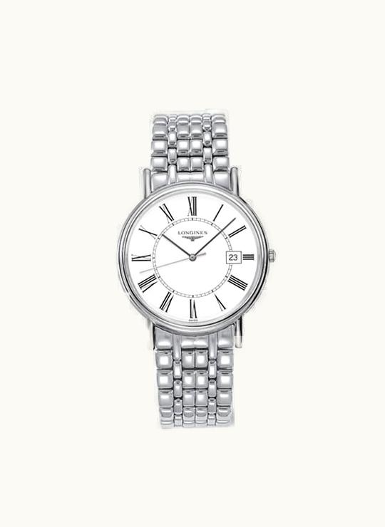 Longines Presence 38.5 Quartz Stainless Steel / White - Roman / Bracelet