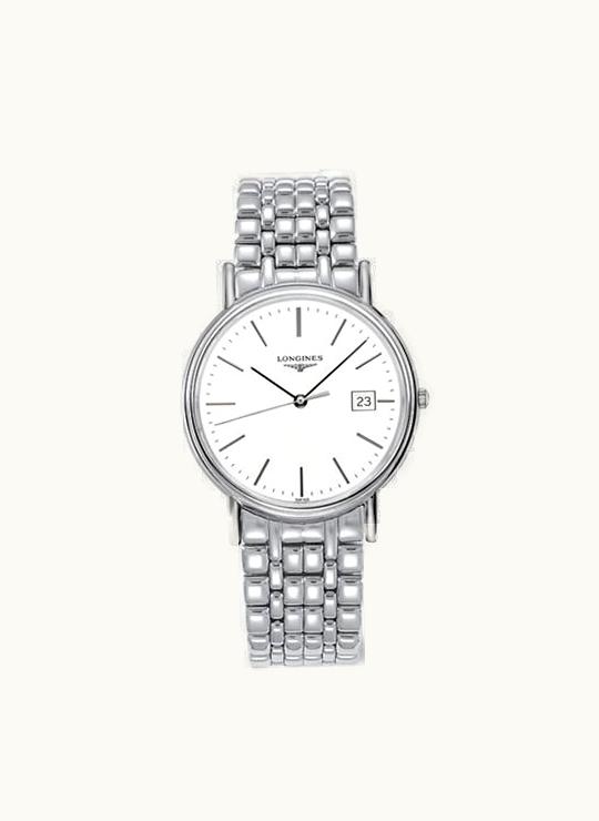 Longines Presence 38.5 Quartz Stainless Steel / White / Bracelet