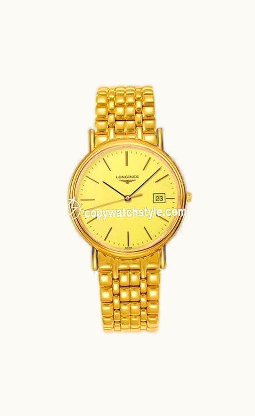Longines Presence 38.5 Quartz PVD Gold / Champagne / Bracelet