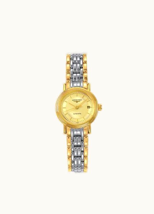 Longines Presence 25.5 Automatic Yellow Stick Yellow Bracelet Two Tone