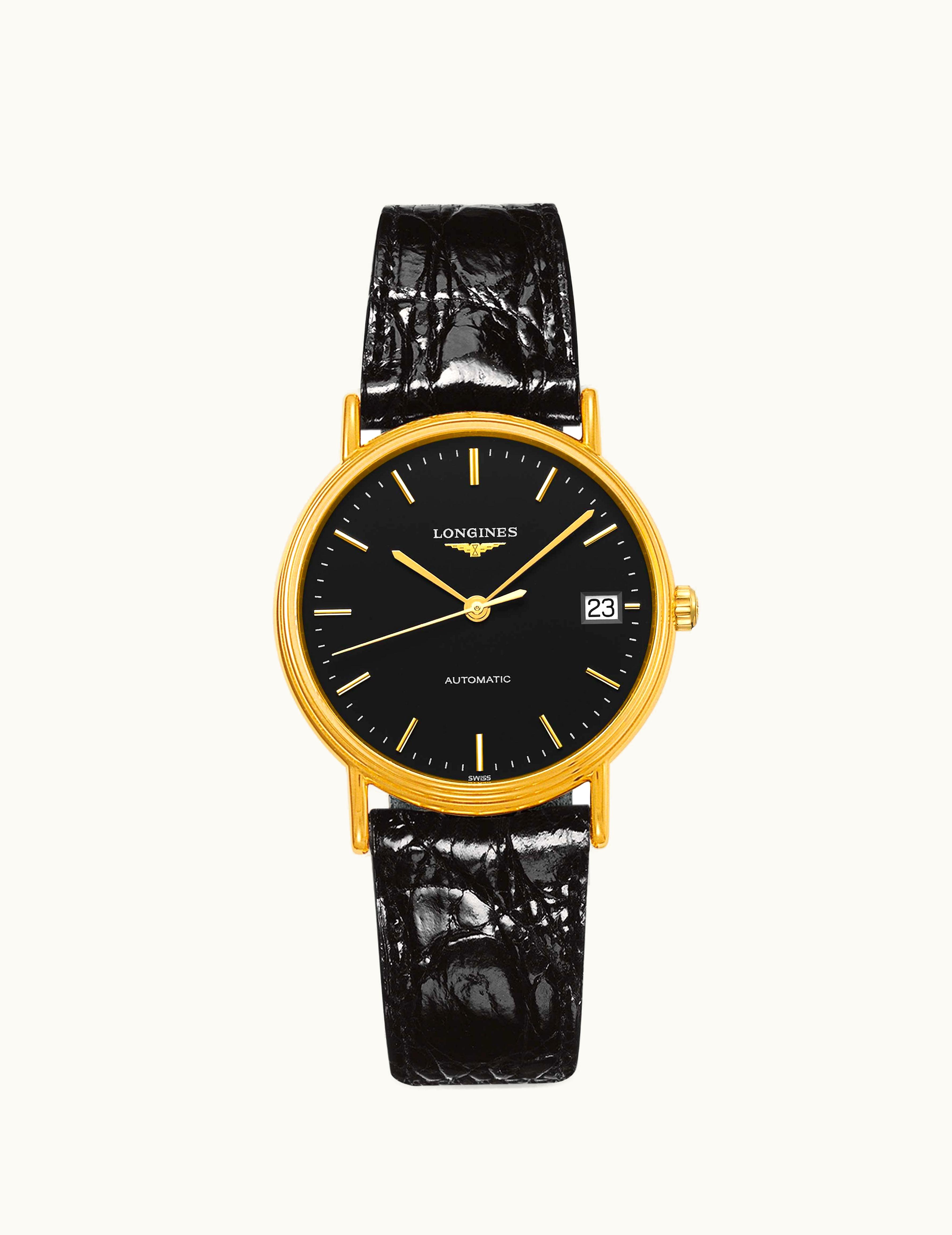 Longines Presence Automatic 34.5mm Stainless Steel / PVD Gold / Black