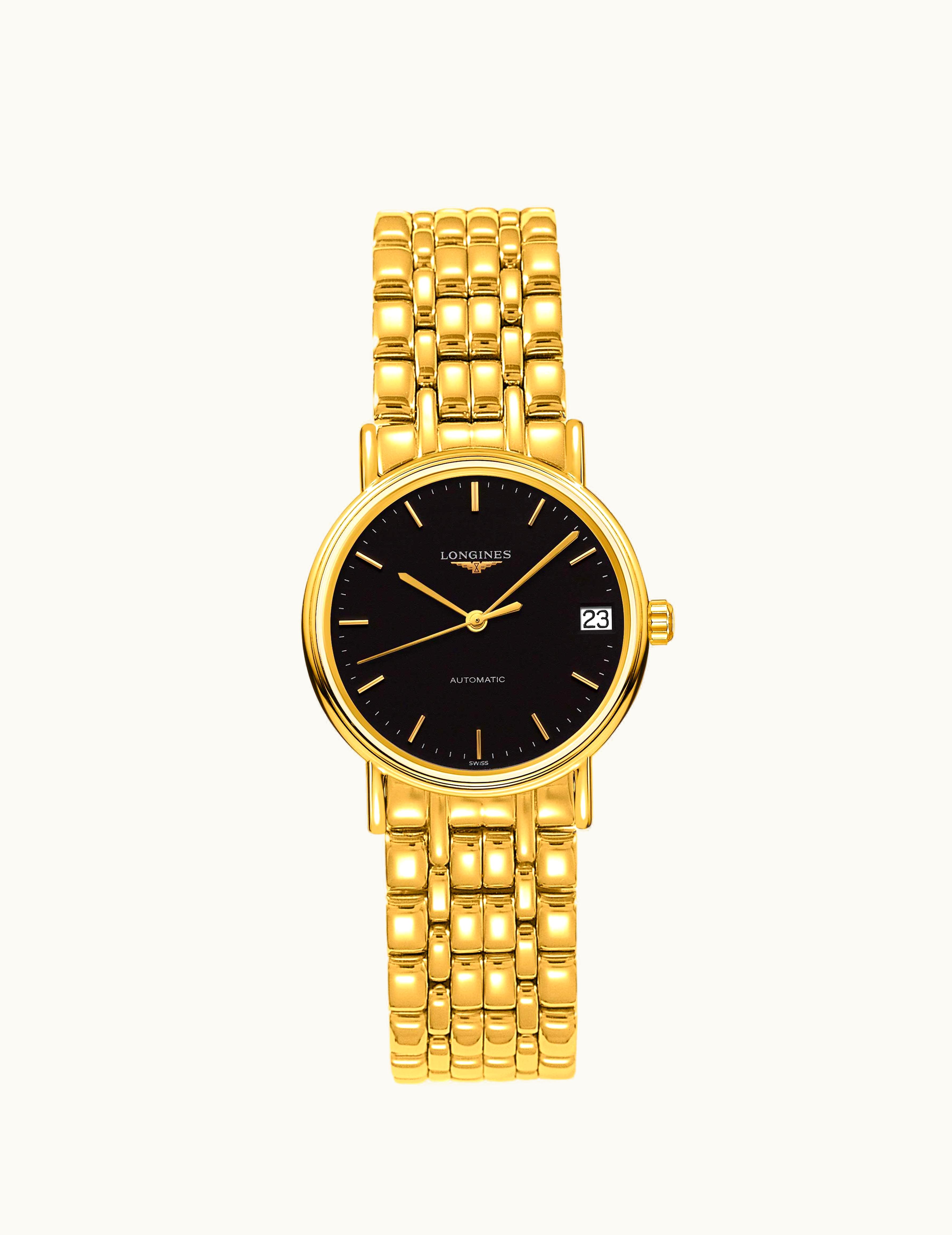 Longines Presence Automatic 30 PVD Gold / Black / Bracelet