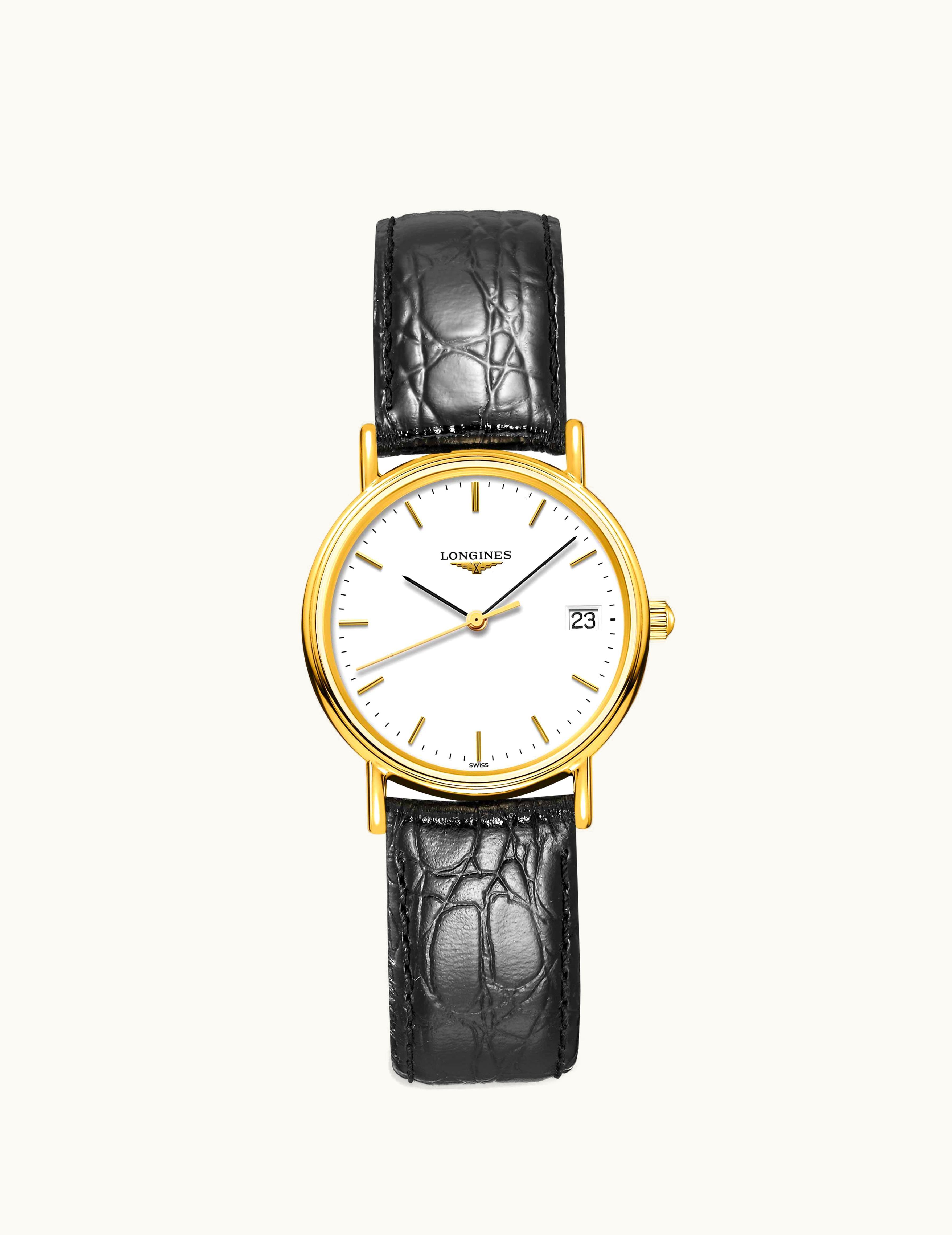Longines Presence Quartz 30mm PVD Gold / White
