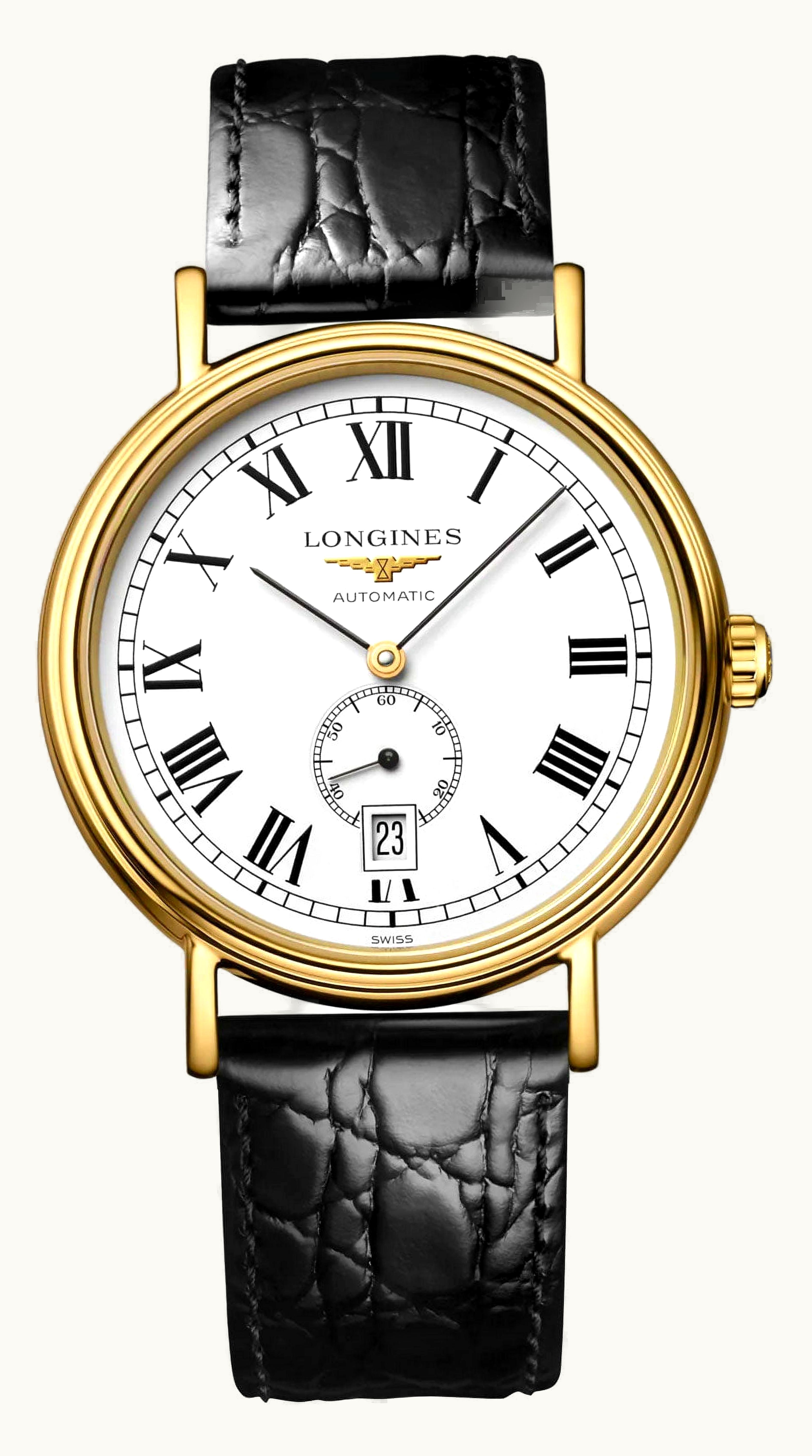 Longines Presence 40 Small Seconds PVD Gold / White - Roman