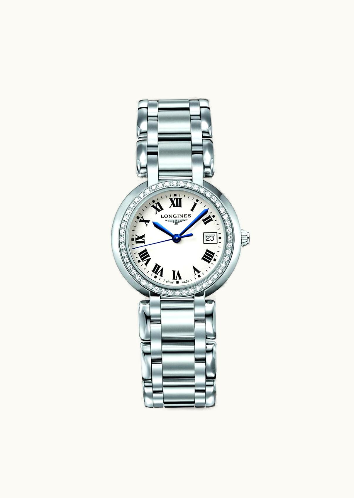 Longines PrimaLuna Quartz 30 Stainless Steel / Diamond / Silver - Roman / Bracelet