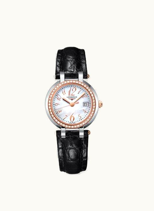 Longines PrimaLuna Quartz 30 Stainless Steel / Pink Gold / Diamond / MOP - Arabic