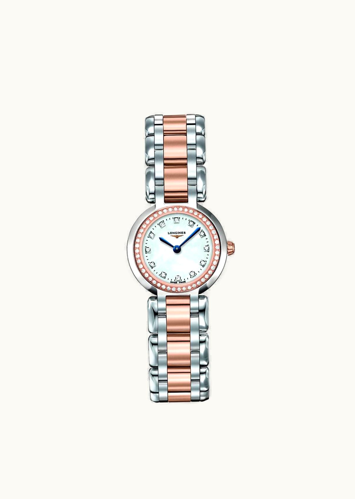 Longines PrimaLuna Quartz 23 Two Tone Pink Diamond MOP
