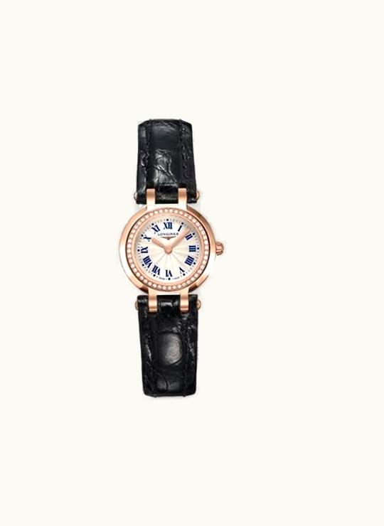 Longines PrimaLuna Quartz 23 Pink Gold Leather Diamond