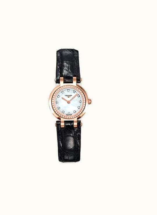 Longines PrimaLuna Quartz 23 Pink Gold Leather Diamond MOP