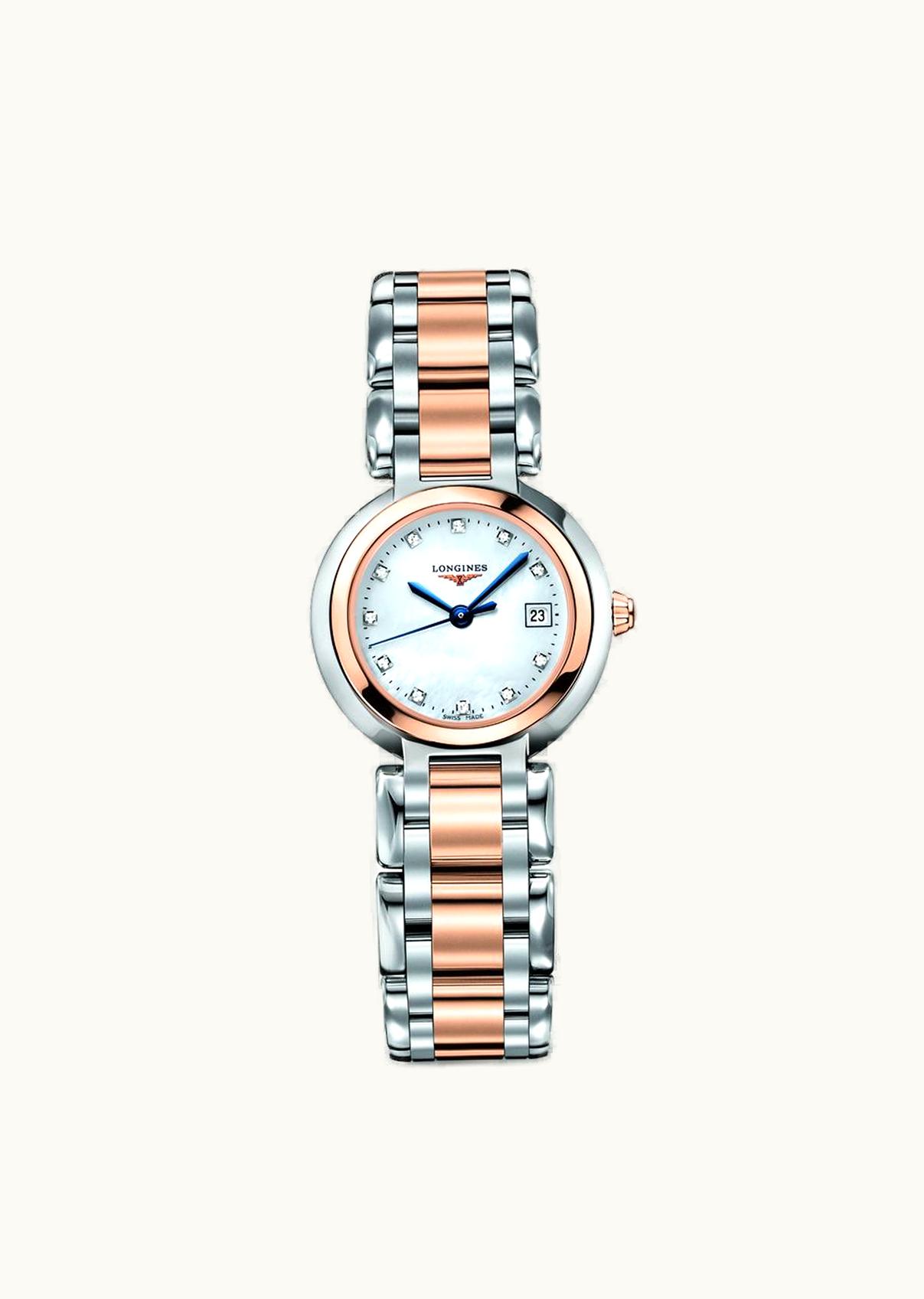 Longines PrimaLuna Quartz 26.5 Stainless Steel / Pink Gold / MOP / Bracelet