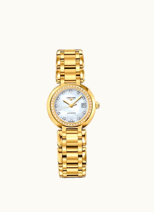 Longines PrimaLuna Automatic 26.5 Yellow Gold Diamond MOP