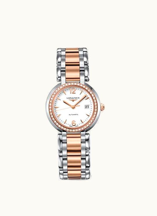 Longines PrimaLuna Automatic 30 Two Tone Pink Diamond Arabic