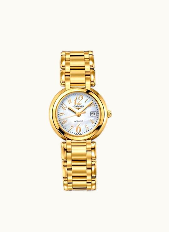 Longines PrimaLuna Automatic 30 Yellow Gold Funky MOP