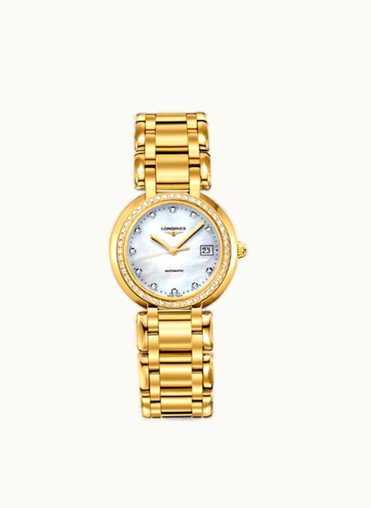 Longines PrimaLuna Automatic 30 Yellow Gold Diamond MOP