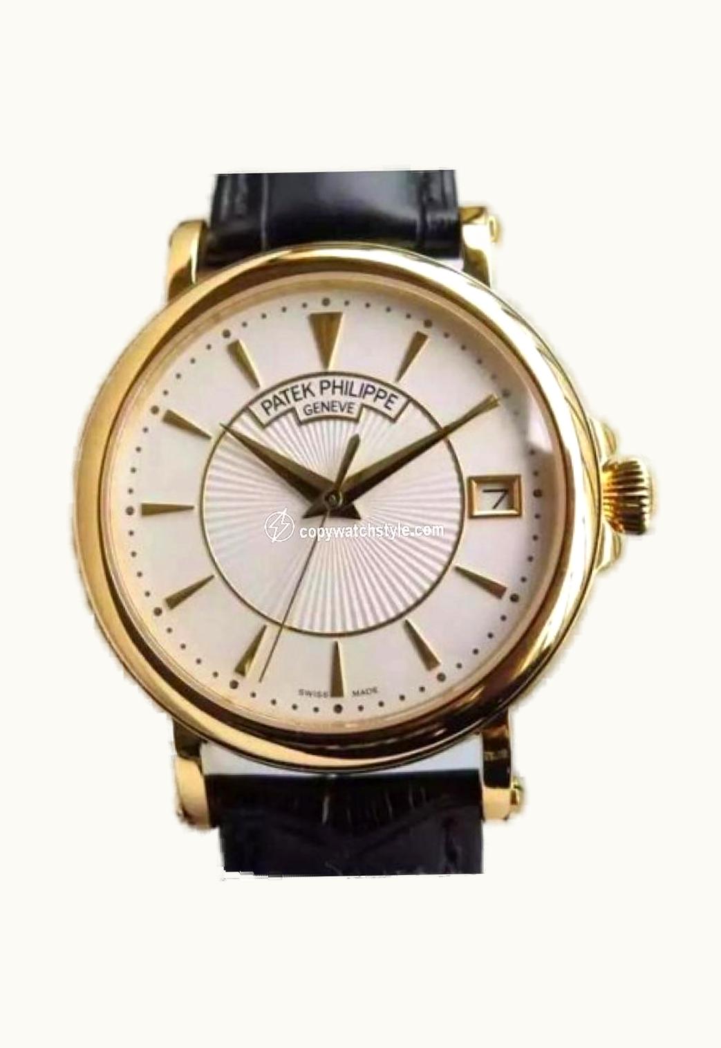 Longines Record 38.5mm Pink Gold / White-Roman / Alligator