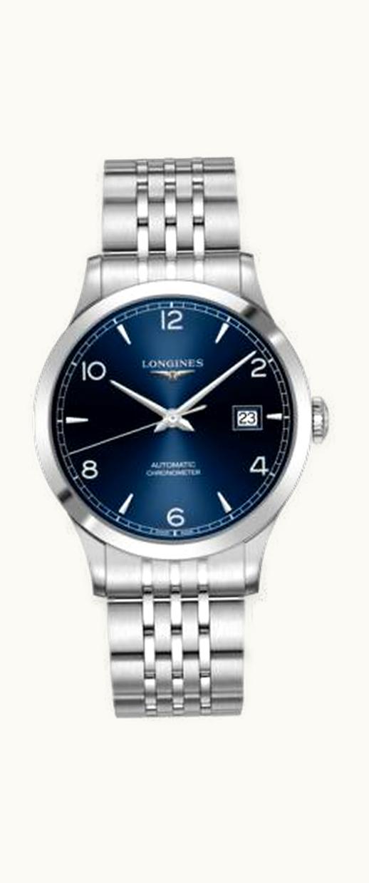 Longines Record 40mm Stainless Steel / Blue-Arabic / Bracelet