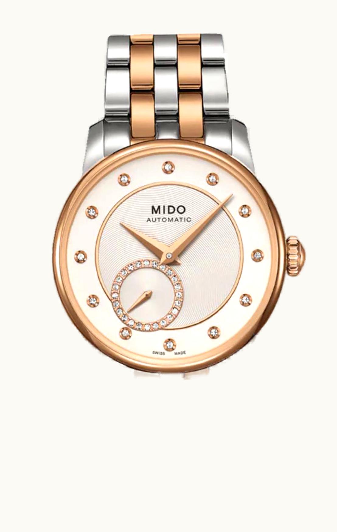 Mido Baroncelli Heritage Lady Stainless Steel - Rose Gold / White - Diamond / Bracelet