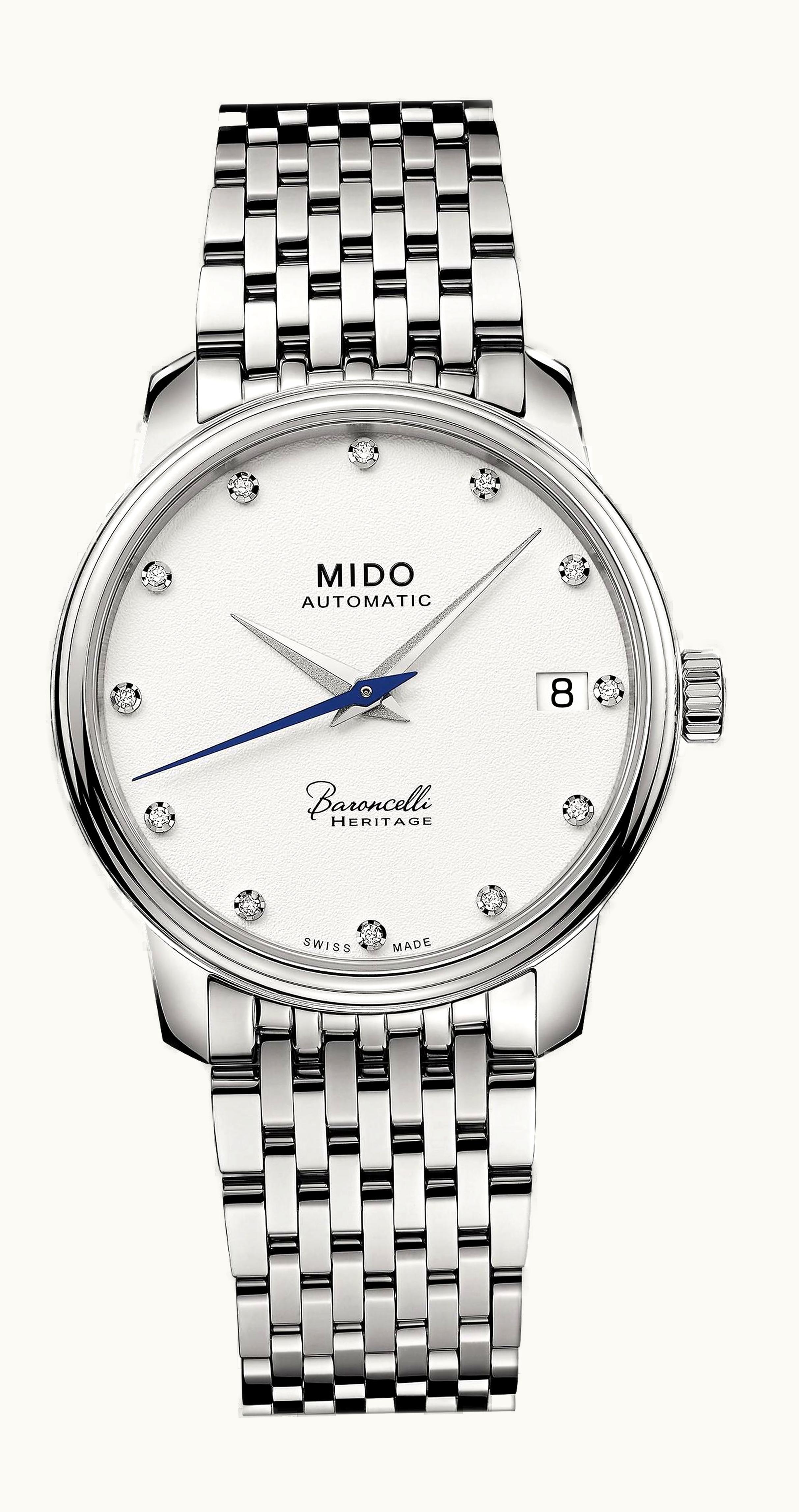 Mido Baroncelli Heritage Lady Stainless Steel / White - Diamond / Bracelet