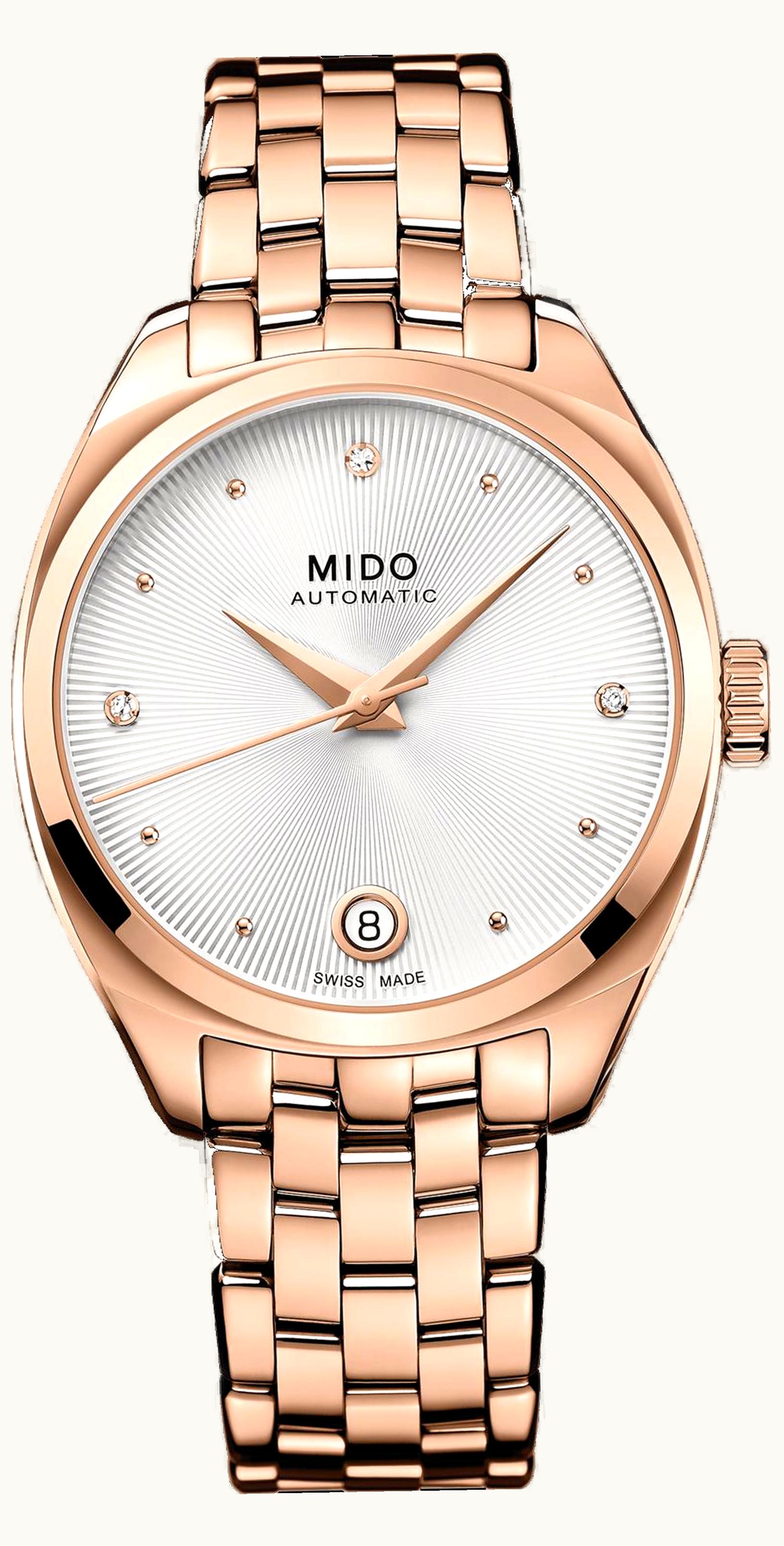 Mido Baroncelli Tonneau Lady Stainless Steel / White - Diamond / Bracelet
