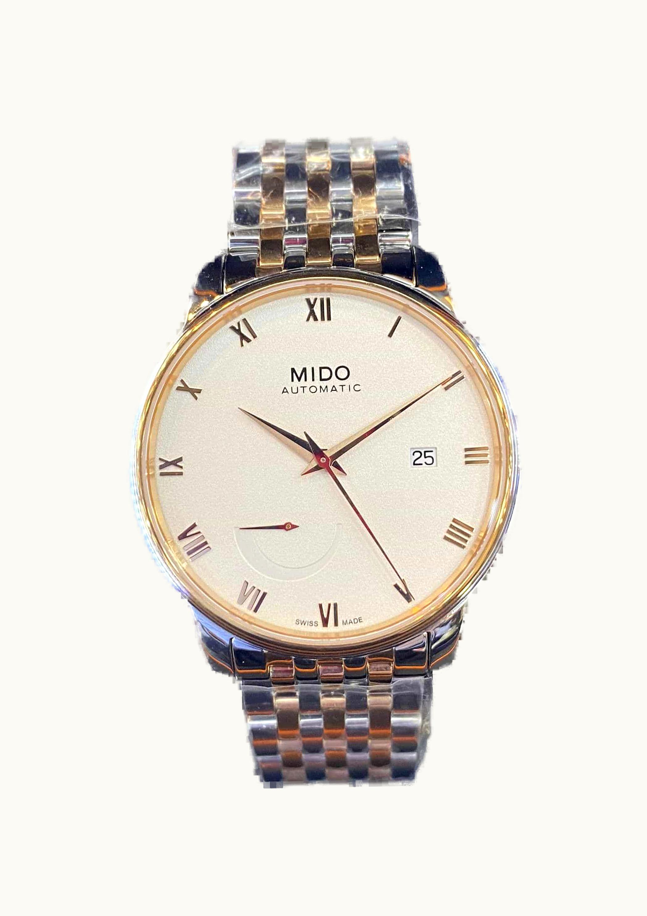 Mido Baroncelli Power Reserve Stainless Steel - Rose Gold / White / Bracelet