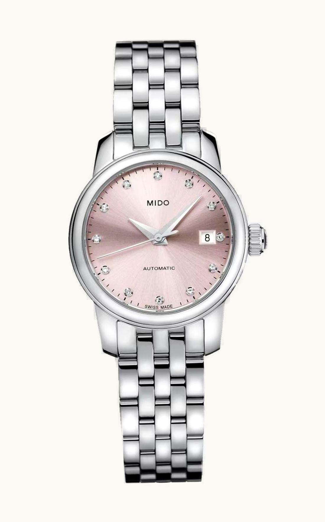Mido Baroncelli Lady Twenty Five Stainless Steel / Pink / Bracelet