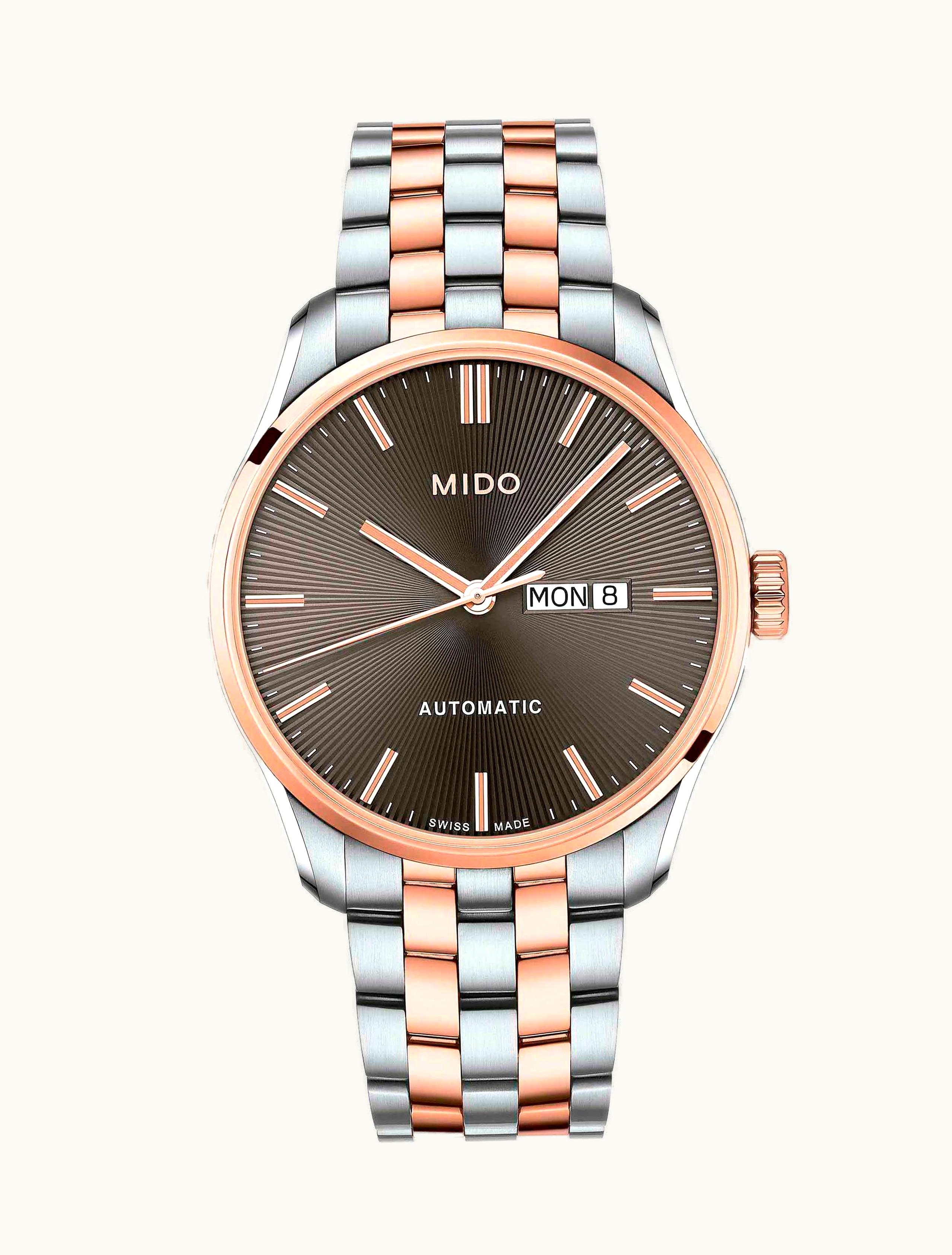 Mido Belluna Sunray Stainless Steel - Rose Gold / Grey / Bracelet