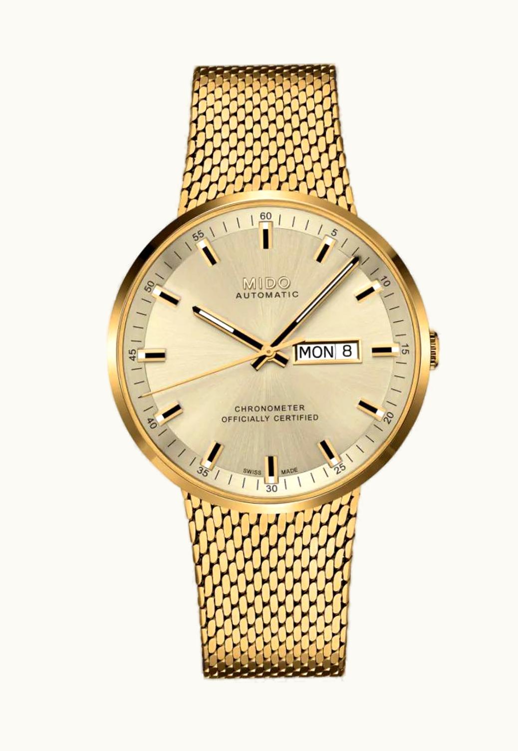 Mido Commander Chronometer Stainless Steel - Rose Gold / Silver / Bracelet