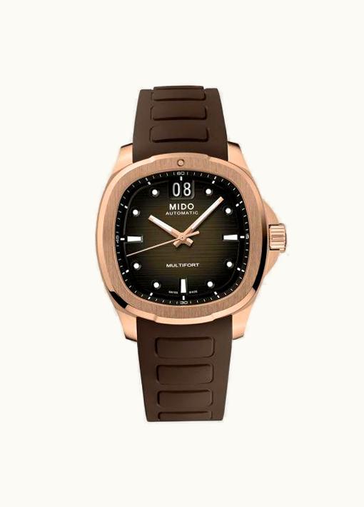 Mido Multifort TV Big Date Rose Gold / Brown / Rubber