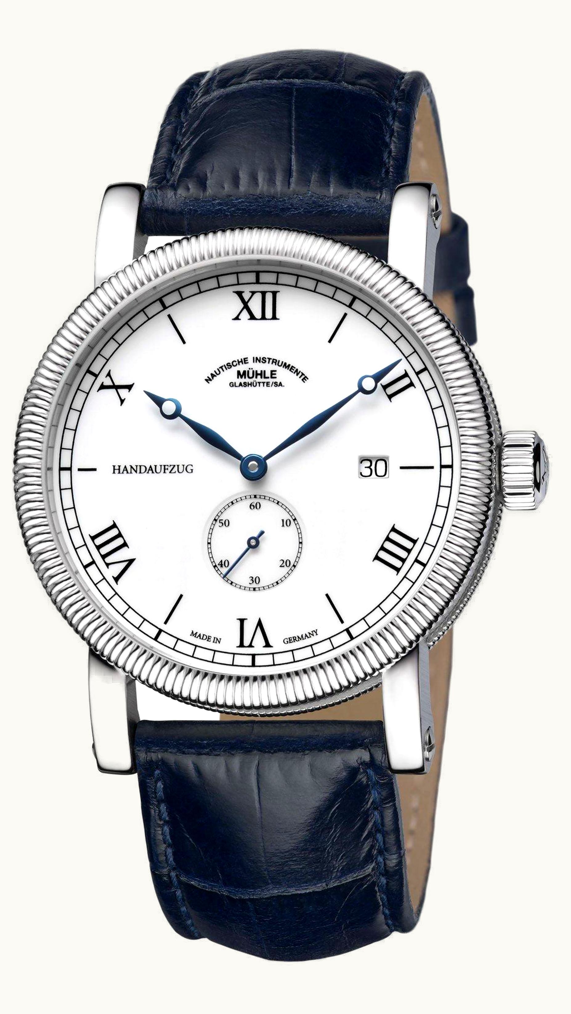 Mühle Glashütte Teutonia III Handaufzug Kleine Sekunde White / Strap