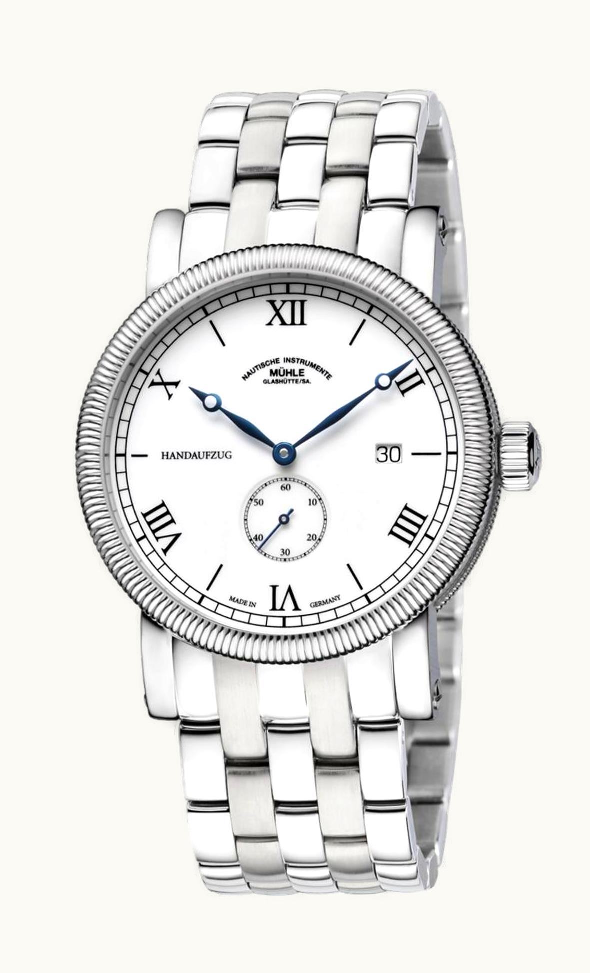 Mühle Glashütte Teutonia III Handaufzug Kleine Sekunde White / Bracelet