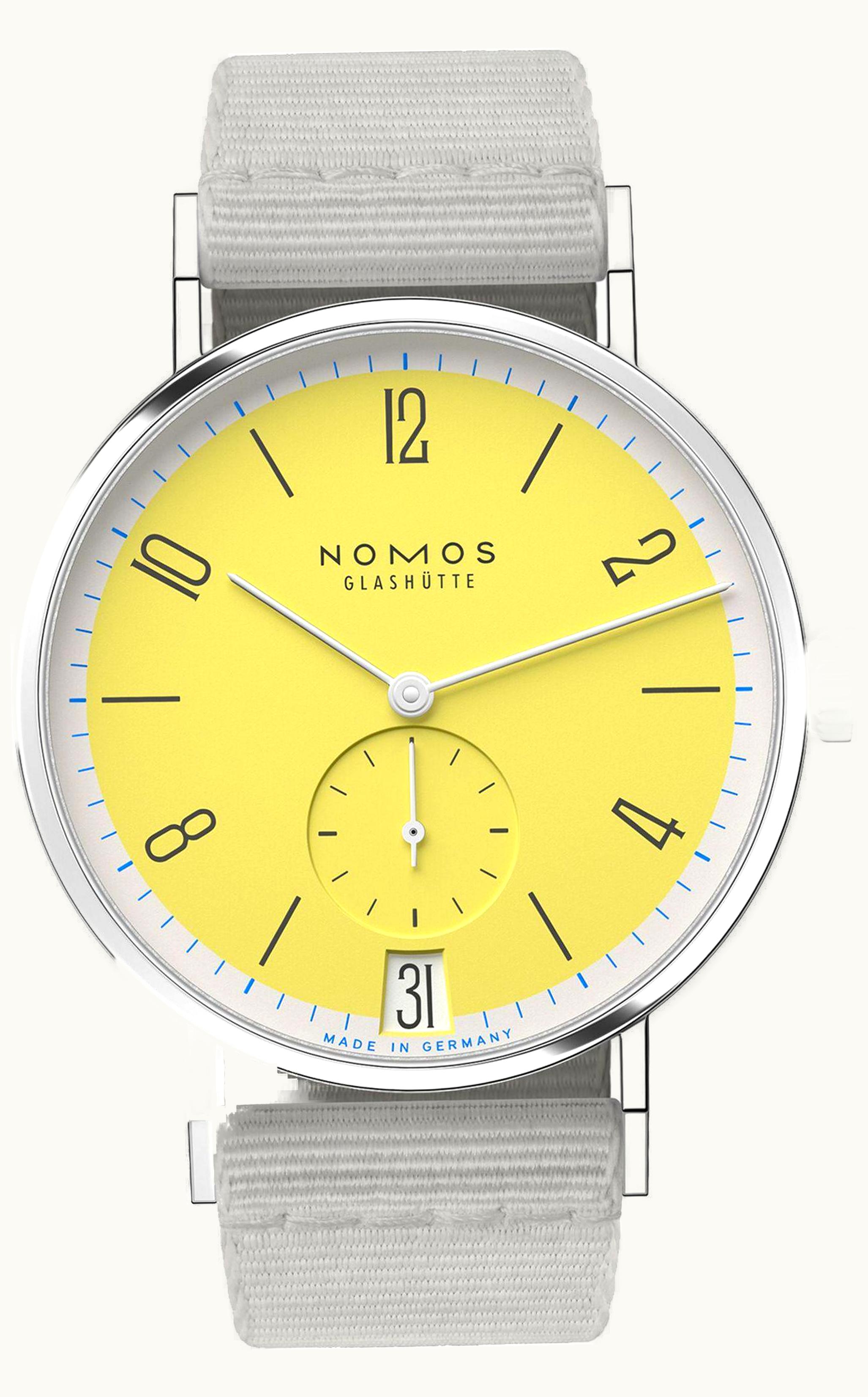 Nomos Glashütte Tangente 35 A Century of Bauhaus Yellow