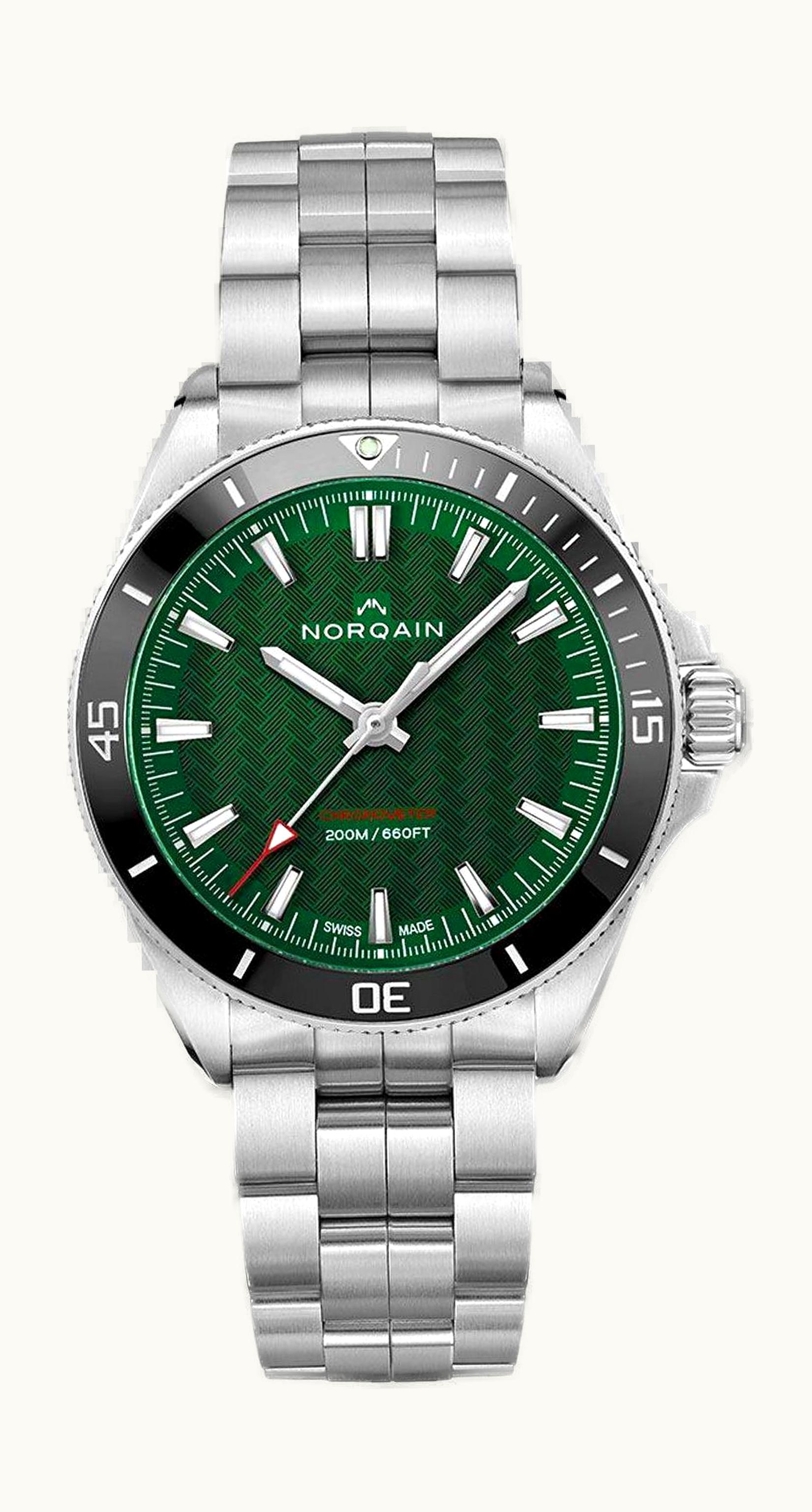 Norqain Adventure Neverest 40 Stainless Steel / Green / Black Rubber
