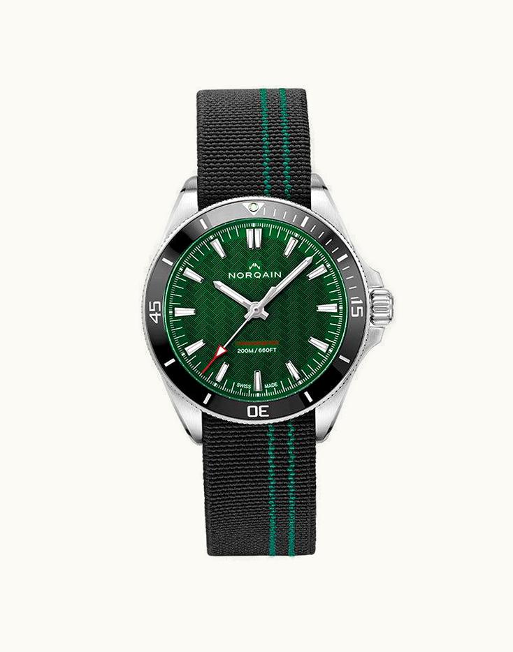 Norqain Adventure Neverest 40 Stainless Steel / Green / Black - Green Flex