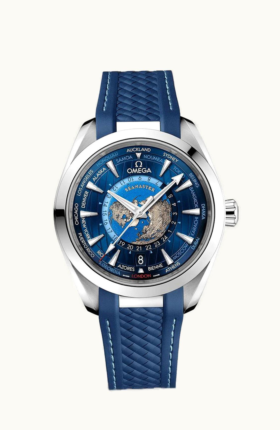 Omega Seamaster Aqua Terra 150M Master Chronometer 43 Worldtimer Stainless Steel / Blue / Rubber