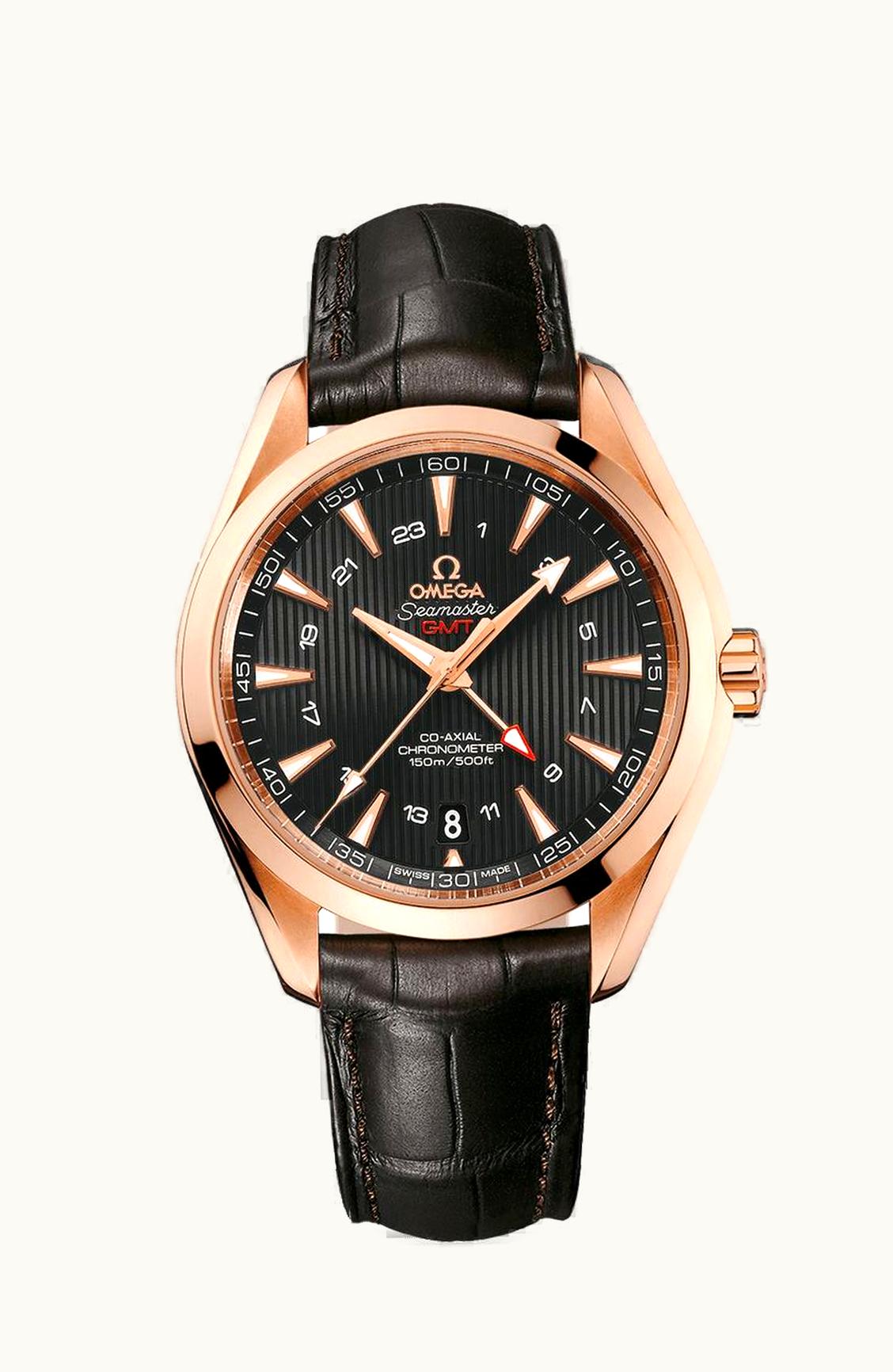 Omega Seamaster Aqua Terra 150M Co-Axial 43 GMT Red Gold / Grey
