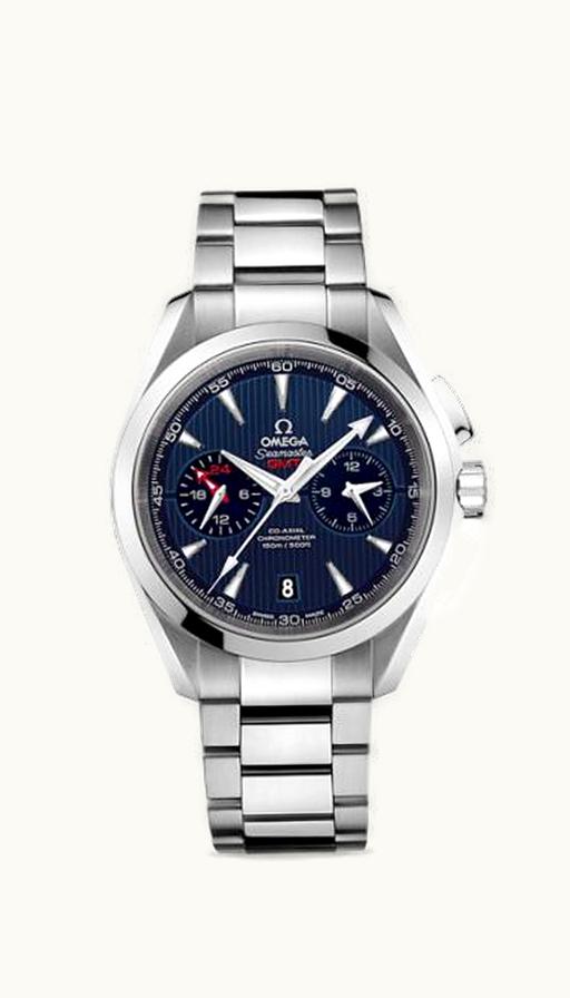 Omega Seamaster Aqua Terra 150M Co-Axial 43 GMT Chronograph Stainless Steel / Blue / Bracelet