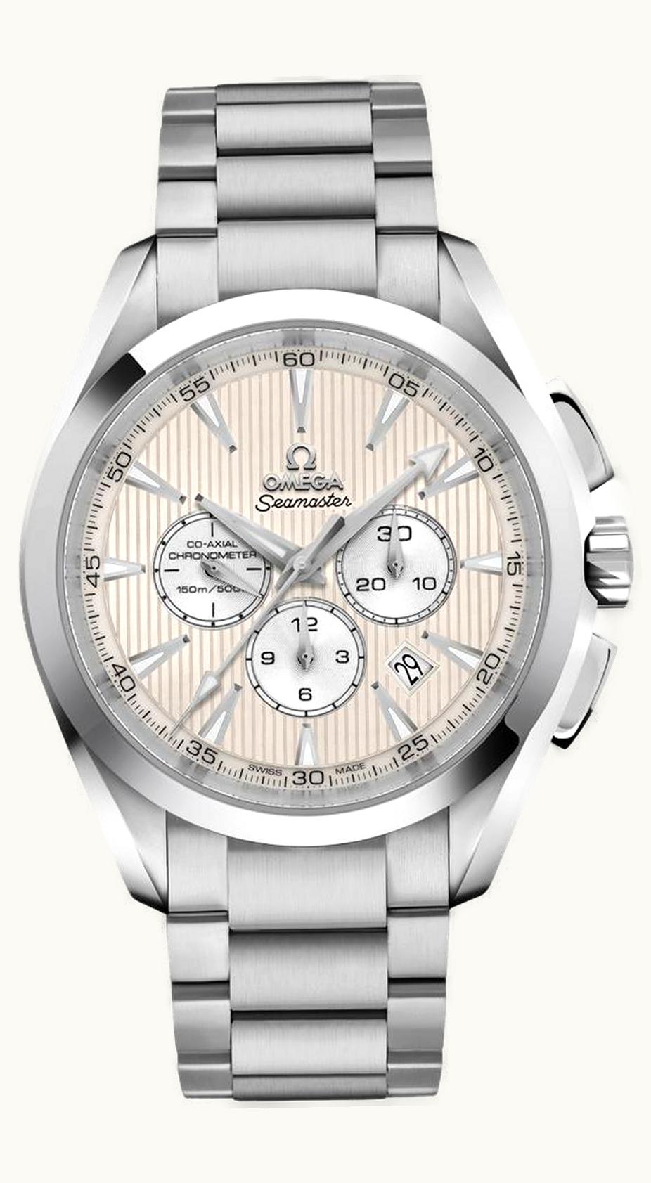 Omega Seamaster Aqua Terra 150M Co-Axial 44 Chronograph Stainless Steel / Ivory / Bracelet